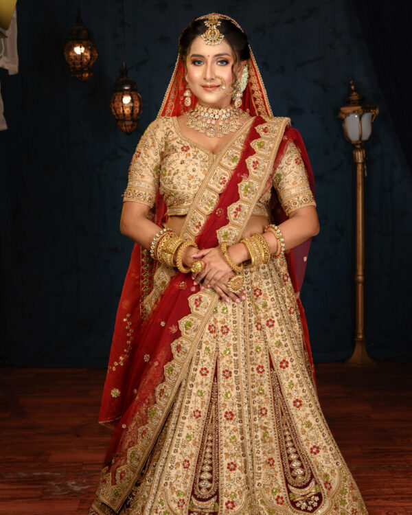 Satin Bridal Lehenga - Image 4