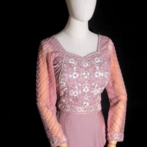 Blush Bloom" – Emphasizing the soft pink hue and floral embroidery.