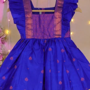 "Royal Blue Grace: Traditional Frock Elegance
