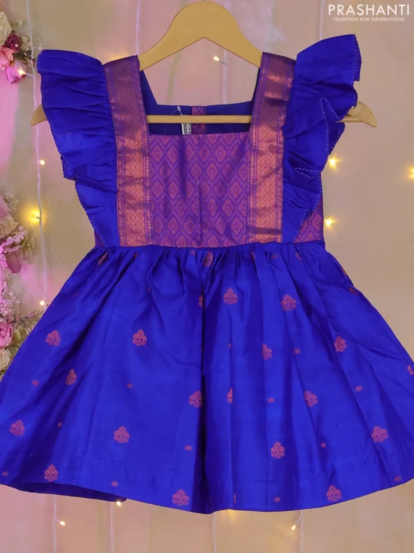 "Royal Blue Grace: Traditional Frock Elegance