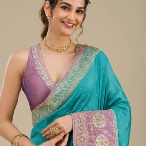 Lavender Zariwork Art Silk Saree
