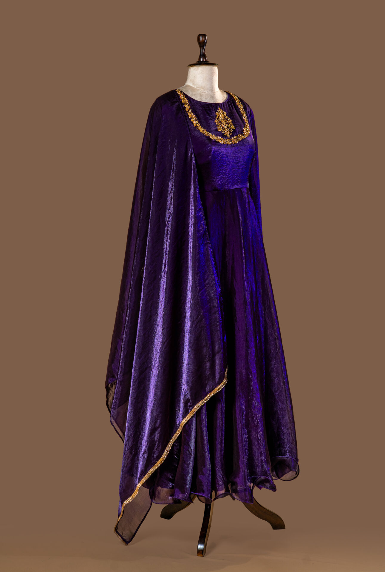 royal purple ceremonial gown