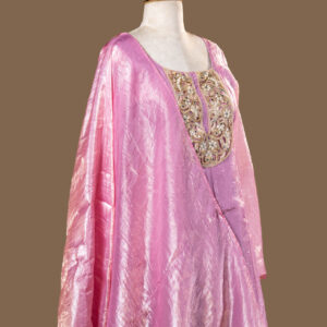 Pink Silk Embroidered Robe.