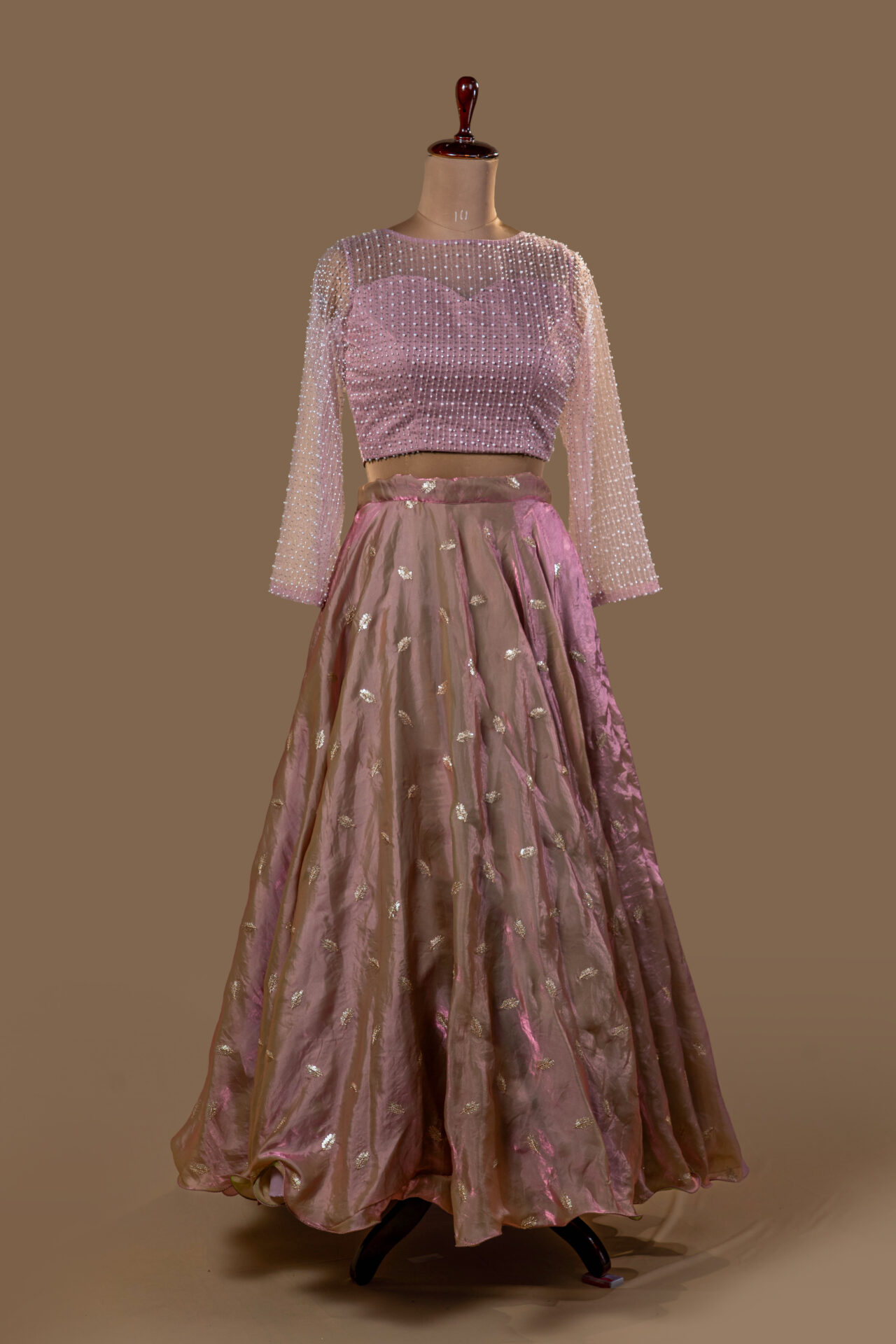 Soft Pink Lehenga Skirt and Heavily Embellished Blouse. - Image 2