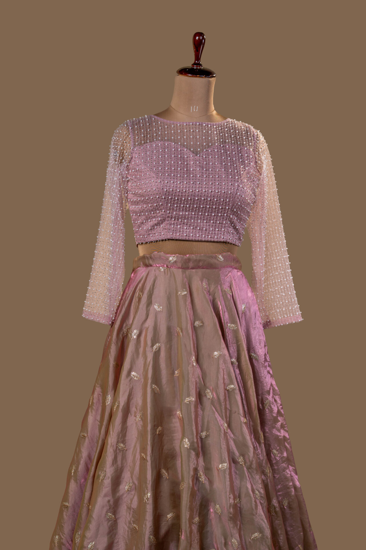 Soft Pink Lehenga Skirt and Heavily Embellished Blouse.