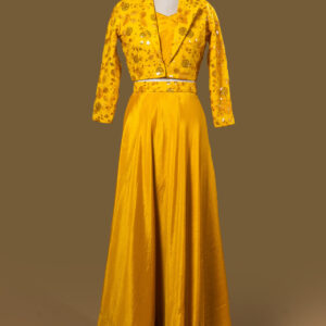 Designer Yellow Lehenga/Skirt Set with Embellished Jacket