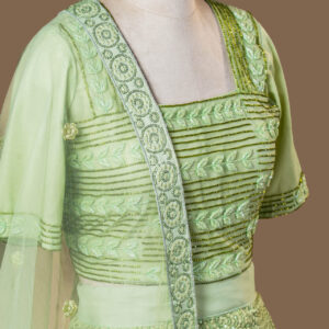 Pastel Green Thread and Sequin Lehenga Set
