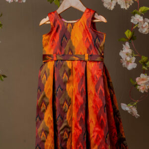 Ikat Cotton Frock – Sunset Hues