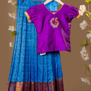 Peacock Set Listing 📝 Title Option Vibrant Fuchsia and Blue Set for Girls with Peacock Zardozi Embroidery Blouse
