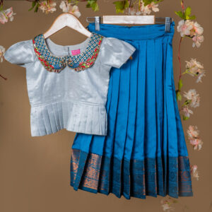 Luxurious Navy & Copper Diamond Brocade Fabric