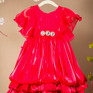 Elegant Peach Sequin Floral Crop Top and Pleated Skirt Set