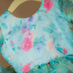 Regal Magenta Silk Dress with Green and Gold Zari Striped Yoke