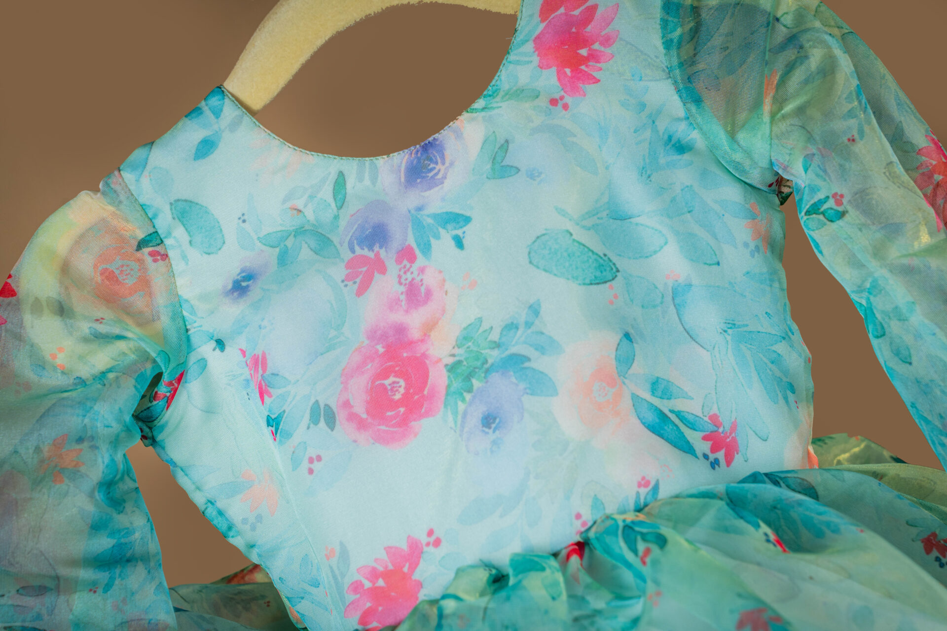 Regal Magenta Silk Dress with Green and Gold Zari Striped Yoke